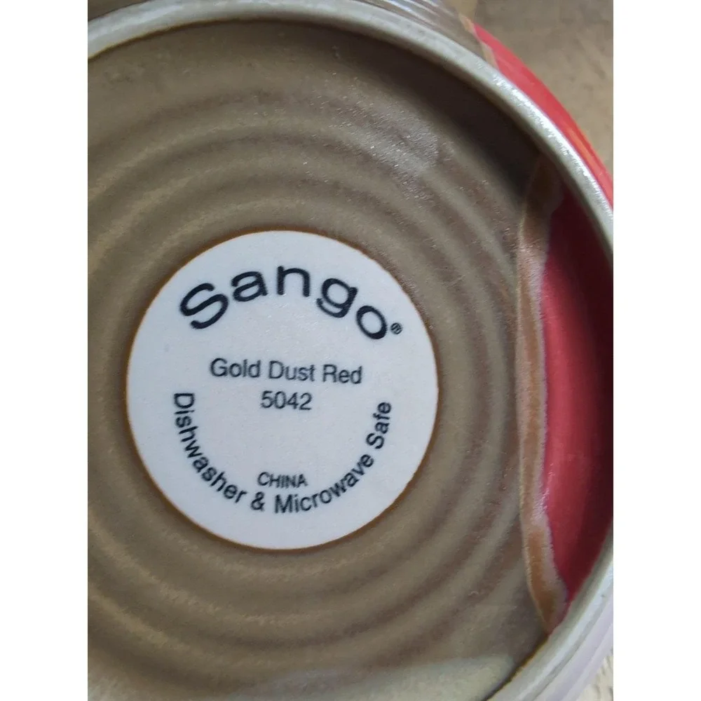 Lot Of 17 Sango‎ Set Dishes Coffee Cups Bowls Plates Gold dust Red 5042 NU